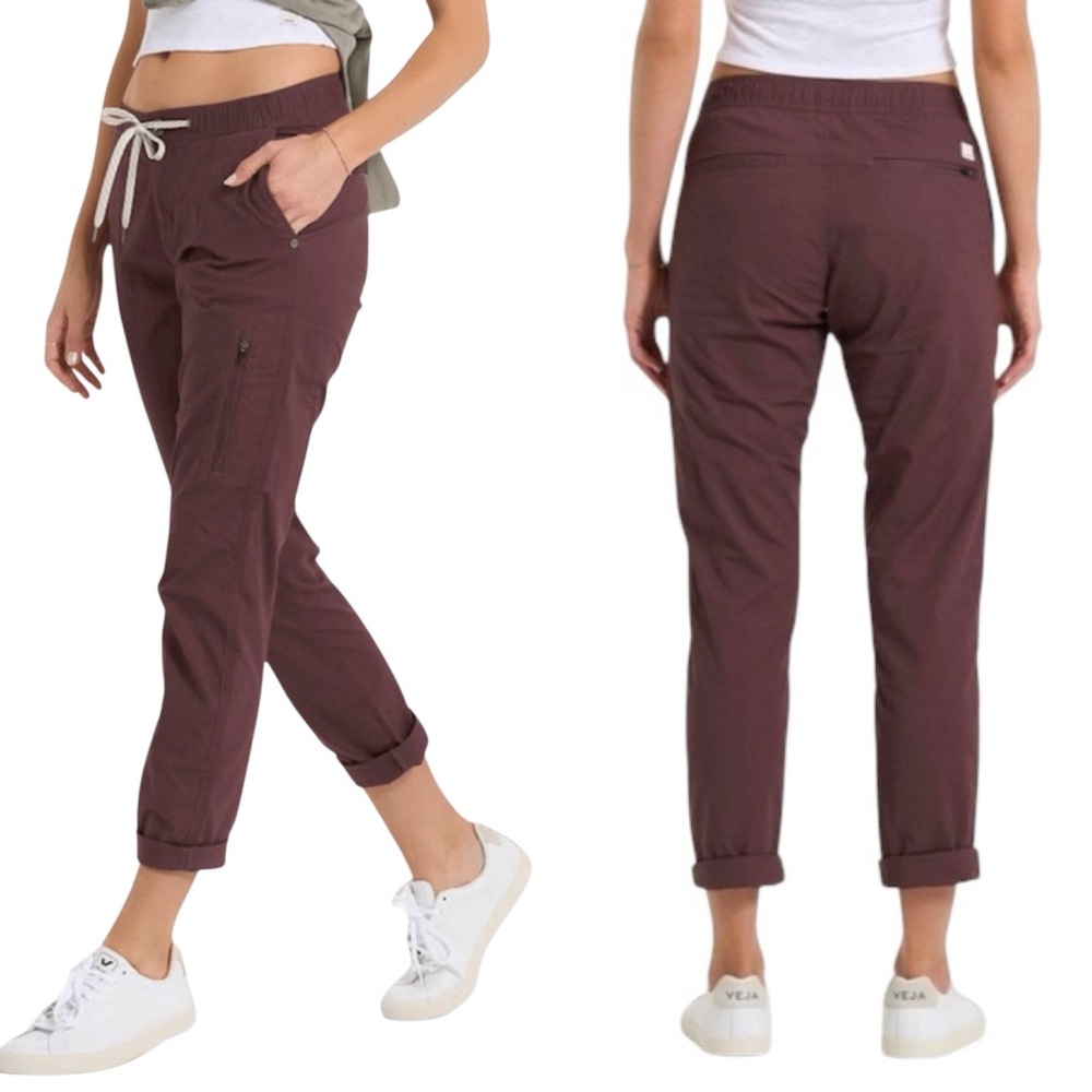 Vuori Women’s Ripstop Technical Drawstring Pant in Burgundy / Chestnut Large EUC